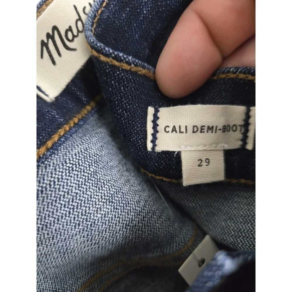 MadeWell womens dark wash Demi boot frayed jeans ‎ J7185 NWT sz 29